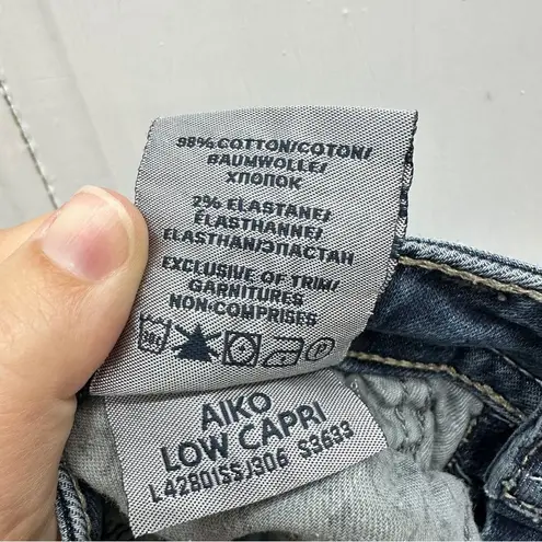 Silver Jeans Silver Aiko thick stitch low denim jean capri capris women's 30 embroidered