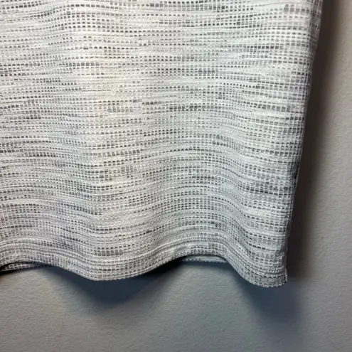 Calia Women's Essential Crop Jacquard Tee Shirt Gray Beige Textured FLAW Medium White