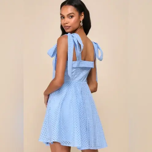 Lulus Forever Darling Blue Gingham Burnout Tie