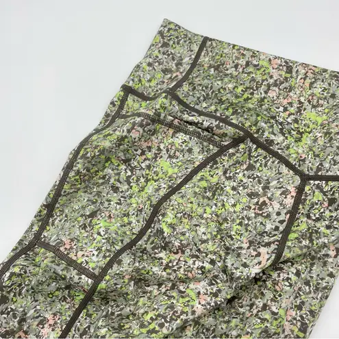 Sweaty Betty Legging Capri Super Sculpt Green Alert Pebble Print Crop Size XS