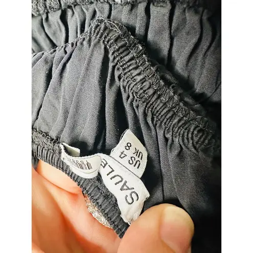 SAU LEE Black 100% Cotton Hourglass Smock Waist Brielle Midi Dress Size US 4