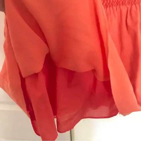 Trina Turk NWT  Sofi Smocked Halter Top Orange Heatwave Size Medium