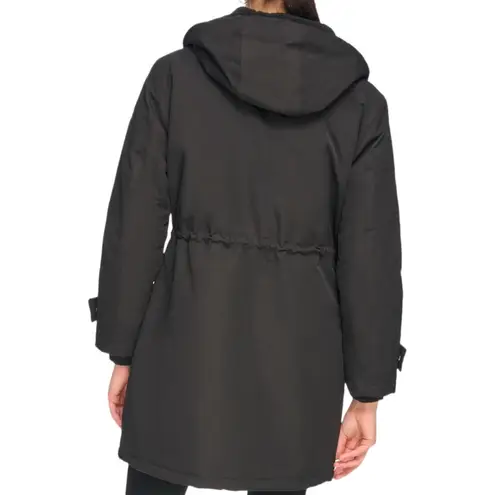 Calvin Klein NWT‎ Black  Fashion Anorak Trench Coat Sz Small