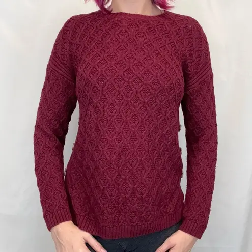 Jeanne pierre Women's Knit Sweater M Med Medium Maroon Burgundy Wine Merlot Warm
