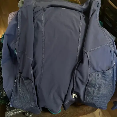 Apana Jacket Athletic Yoga Full Zip Performance Thumb Holes Plum Gray Sz Medium