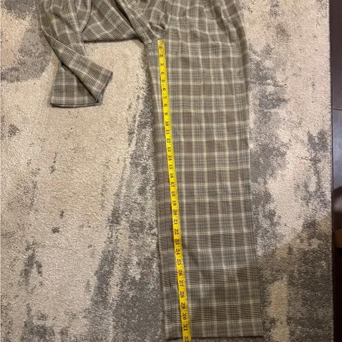 Source Unknown Women’s Beige Long Checkered Wide-Leg Pants - Image 6