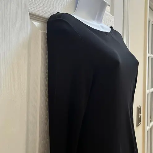 YSL Vintage Yves Saint Laurent Rive Gauche Black Bodycon Side Ruched Dress US 8