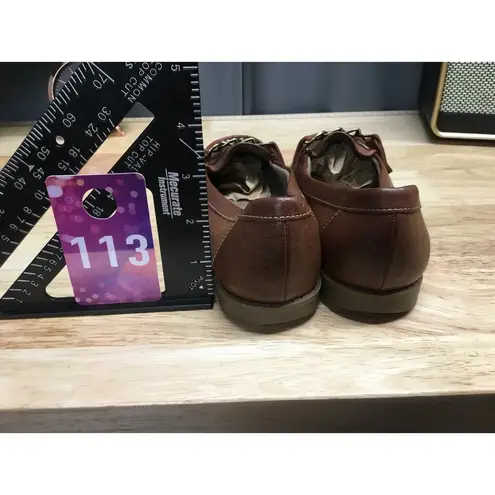 Natural Soul Loafers Women's Brown Faux Leather Gold Chain Wedge Comfort Shoes