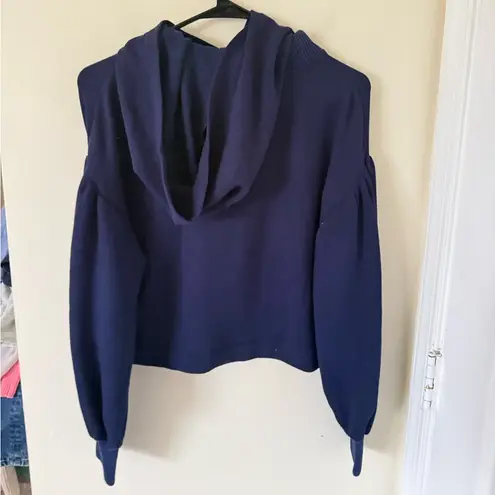 Ramy Brook Tatum Puff Sleeve Sweatshirt in Navy Blue