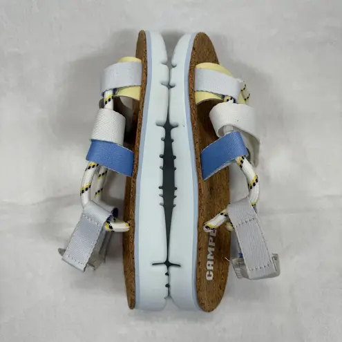 Camper Women's Sandals Cork Platform Rope Straps Adjustable White Yellow Size 37