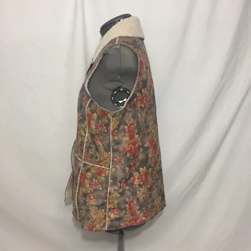 Coldwater Creek Berber Floral Vest Sz M