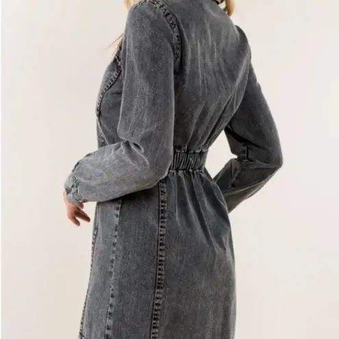 Whiteroom + Cactus Long Sleeve Denim Dress Blue Wash Size Small
