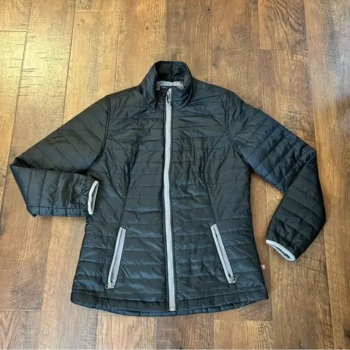 Charles River Apparel black/grey puffer jacket, size M