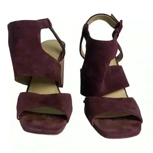 Enzo Angiolini Women's Trudy Sandal Purple Strappy Block Heels 8.5