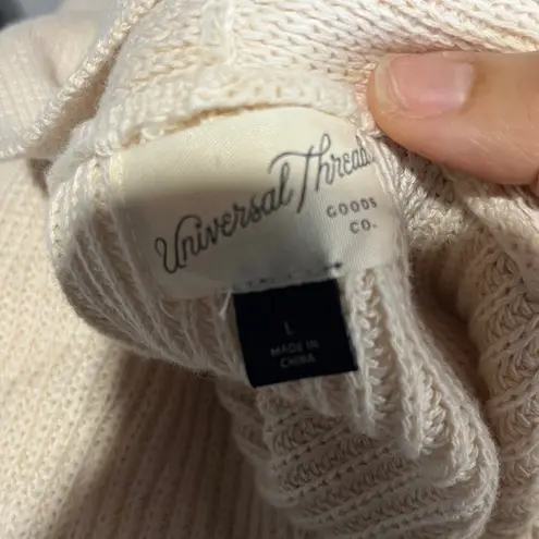 Target  Women's Cream Open Front Long Sleeve Ribbed Long Cardigan Sweater Large