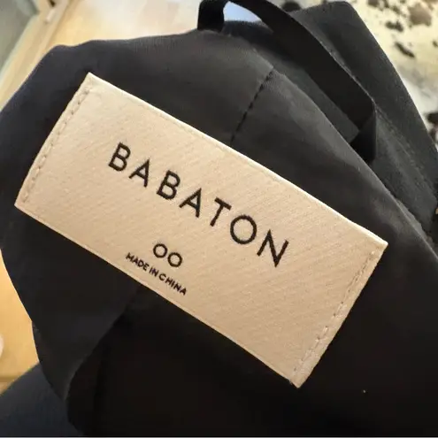Babaton ARITZIA Black Tuxedo Blazer Dress Satin Accents Size 00