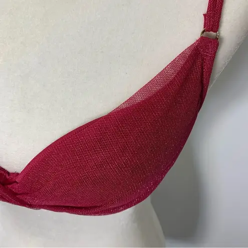 OnGossamer 36C Twilight Demi Bra G3105 Garnet Red Glitter Size undefined