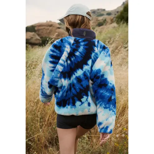 Free People Movement NWT  Rocky Ridge Ocean Tie Dye Combo Fleece Pullover Jacket