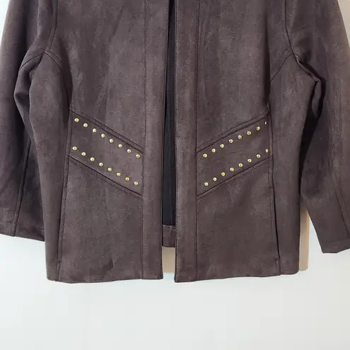 Allison Daley  Brown Faux Suede Jacket Medium