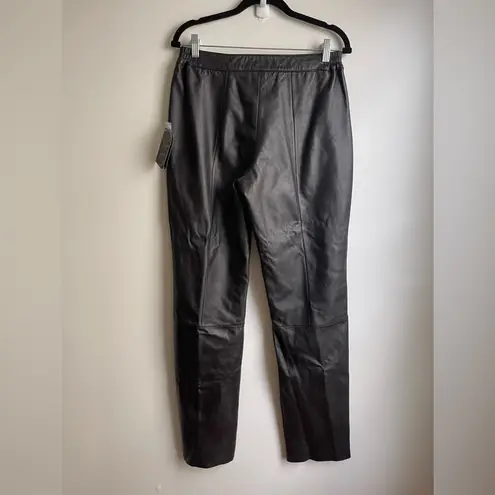 Unique Vintage NWT Vintage 90s Excelled Brown Leather Straight Leg Pants 12 30”