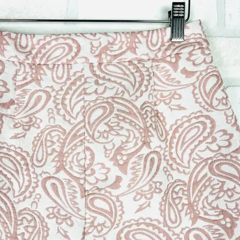 Victoria Beckham Blush Pink Paisley Brocade Shorts - Women's Size 4