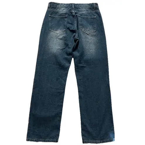 Misslook Womens Sunflower Black Jeans Light Distressed Frayed Faded Size M Blue