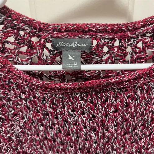 Eddie Bauer  Women's 100% cotton classic‎ Red Chunky Knit Pullover Sweater Size M - Image 4