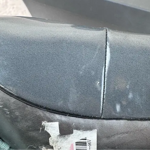 Tahari Wicked embellished grey slip on patent loafers pumps size 10