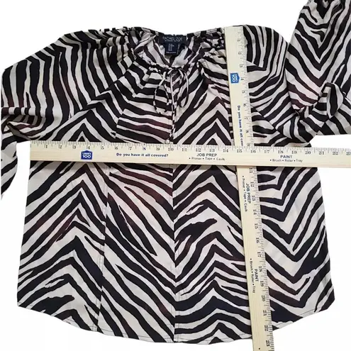 Rachel Zoe  Blouse Womens Medium Zebra Print Balloon Long Sleeve Top Boho