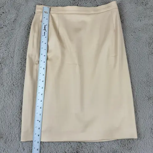 Escada Wool Pencil Skirt Career Wear Business Casual Beige Size 34 US 4 Designer Tan