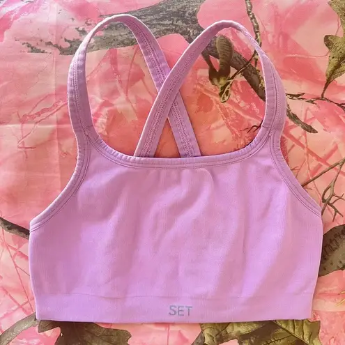 Set Active sports bra cross back lilac purple