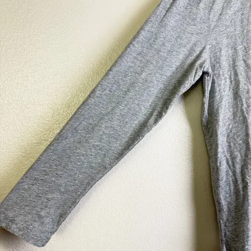 Made For Italic Shirt Womens Large Grey Crew Neck Long Sleeve Embroidered Gray