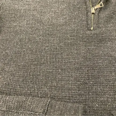 🌟RLX🌟 RALPH LAUREN 1/4 ZIP WAFFLE KNIT WOOL SWEATER CHARCOAL GREY SZ M Black Size M