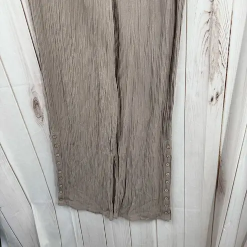 Soft Surroundings Women’s Medium Tan Gauze Wide Leg Pants LagenLook Minimalist