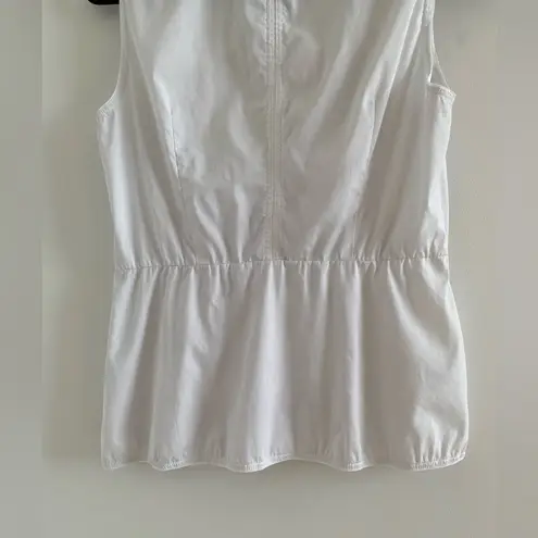 Lafayette 148 New York White Collared Blouse Size 4 (FLAW)