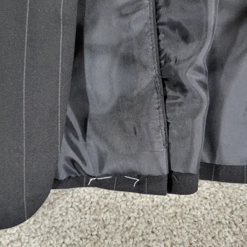 Norma Kamali Vintage Norma Kamali Boyfriend Suit Jacket Womens 16 Black Gray Pin Striped