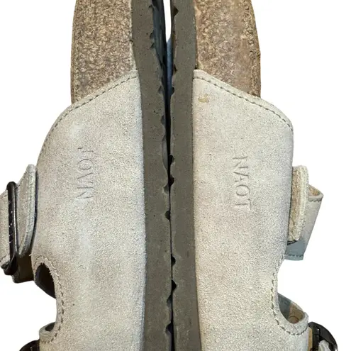 Naot Sandals Women Size 9 Womens 7 EU 40 Gray Suede Santa Barbara Two Strap Cork