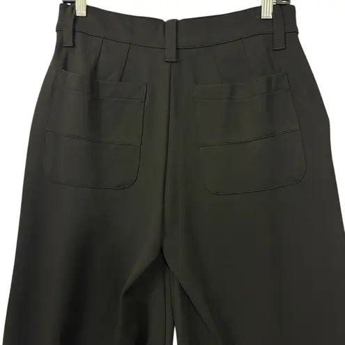 WIT & WISDOM NWT whitney wide leg ponte knit stretch pants 6 S M Black