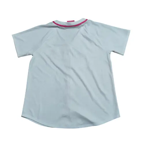 Barbie x Forever 21 White Pink Baseball Jersey Womens Size Medium