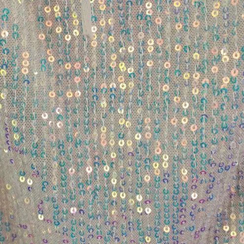 Lucy in the Sky  Shantelle Sequin Long Sleeve Mini Dress‎ in Champagne Size M - Image 8