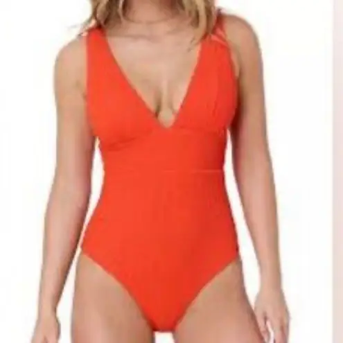 ANDIE The Mykonos One Piece Swimsuit Textured Orange Size XL NWT