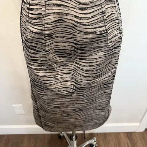 Lafayette 148 Sz 12 Dress Sheath Pencil Animal Print Sleeveless Career Work Tan