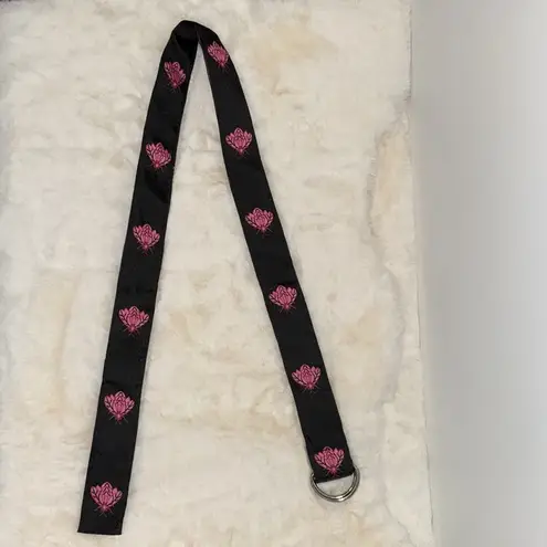 Pink & Black Fly Print D Ring Belt Women’s S Small By Top It Off Funky Whimsical