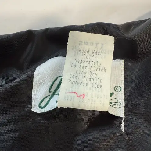 Vintage Black Gold Metallic Velvet Colorful Floral Evening Blazer Size SMALL