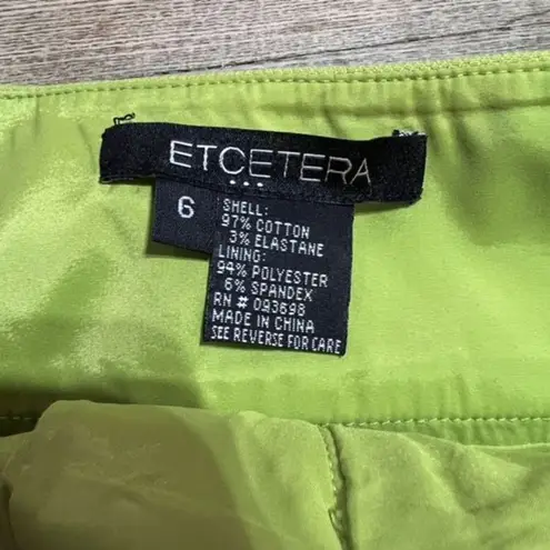 Etcetera Women's Tiered Layered Woven Fully Lined Skirt Bold Lime Green Size 6