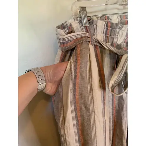 Knox Rose NEW!  | Taupe, Rust, and White Striped Casual Wide Leg Pants Size 1X