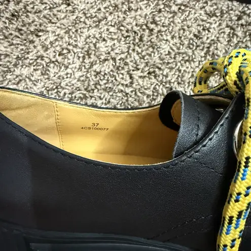 4CCCCEES ESKER ERA Black Womens 37 US 6.5 Chunky Platform Derby Shoes Leather