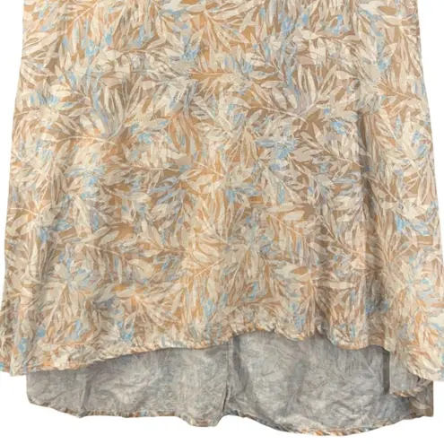 Catherines Womens Tank Dress Size 3X Linen Leaf Boho Travel Resortwear Vacation