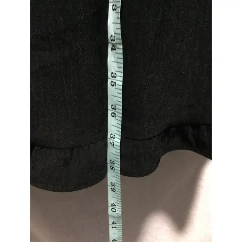 MAX STUDIO LONDON Black Smocked Tiered Maxi Skirt Ruffle Hem Casual Size L Size L