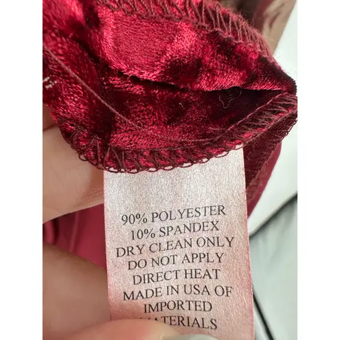 Caroline Rose Womens Red Floral Velvet Mini Dress Size L Tunic Holiday Vamp Goth Size L